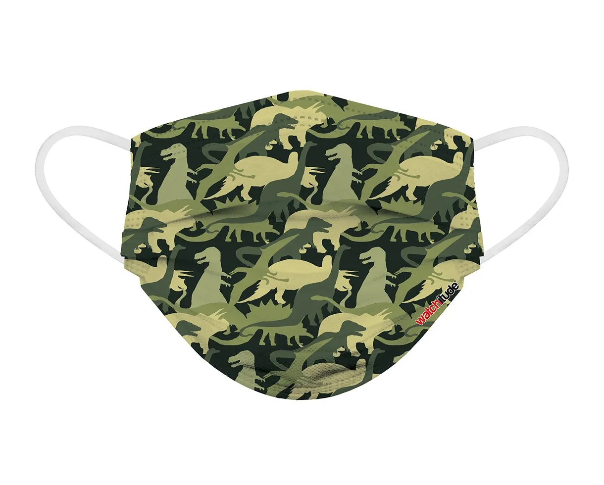 6 Pack Disposable Kids Masks - Dino Camo & Shark Frenzy