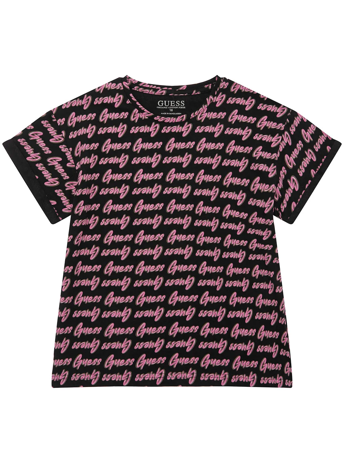 Black Pink Logo T-Shirt (7-16) Guess