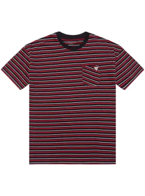 Black Red Stripe Short Sleeve T-Shirt (7-16) Guess