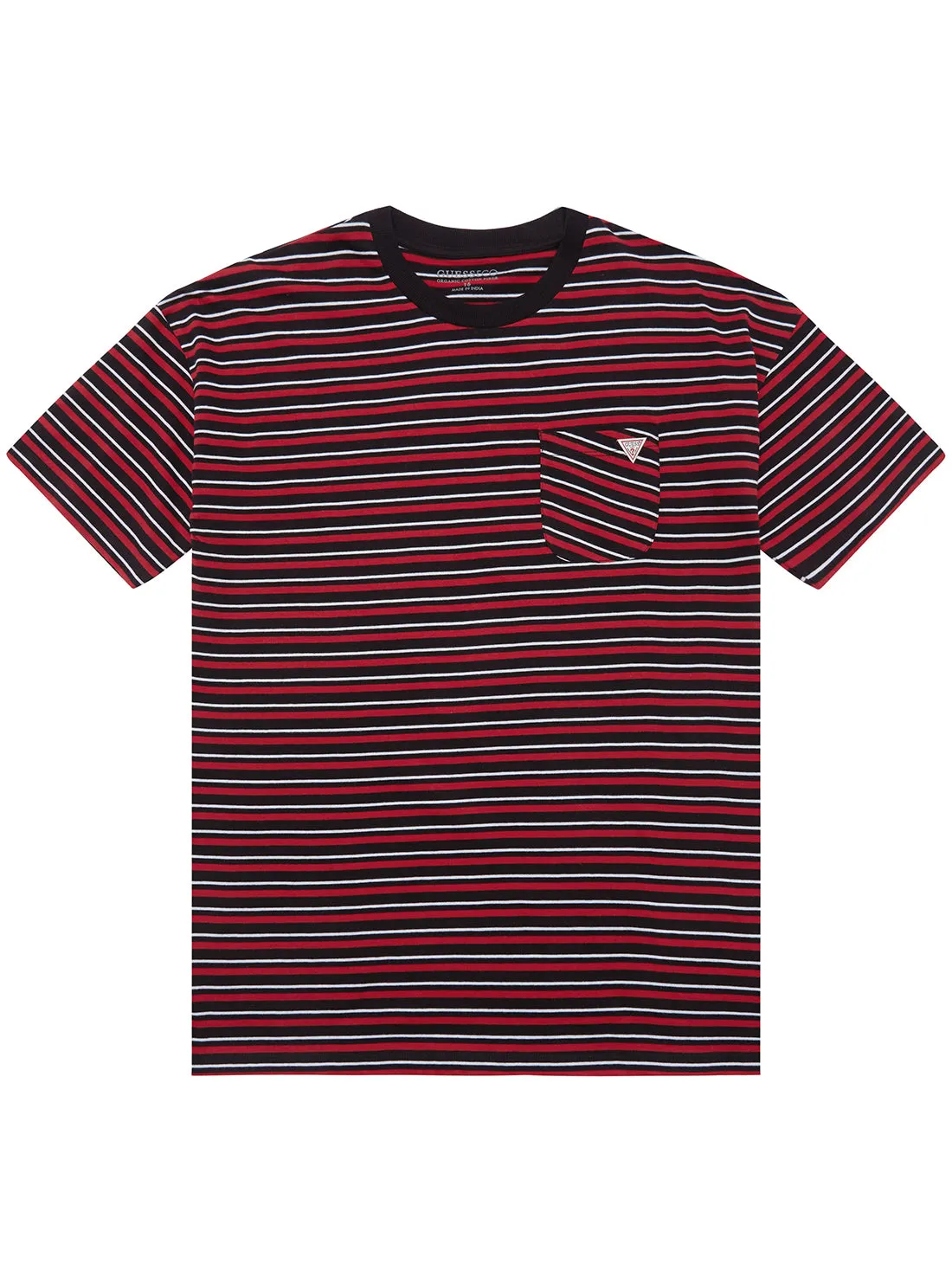 Black Red Stripe Short Sleeve T-Shirt (7-16) Guess
