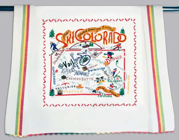 Catstudio Ski Colorado Dishtowel