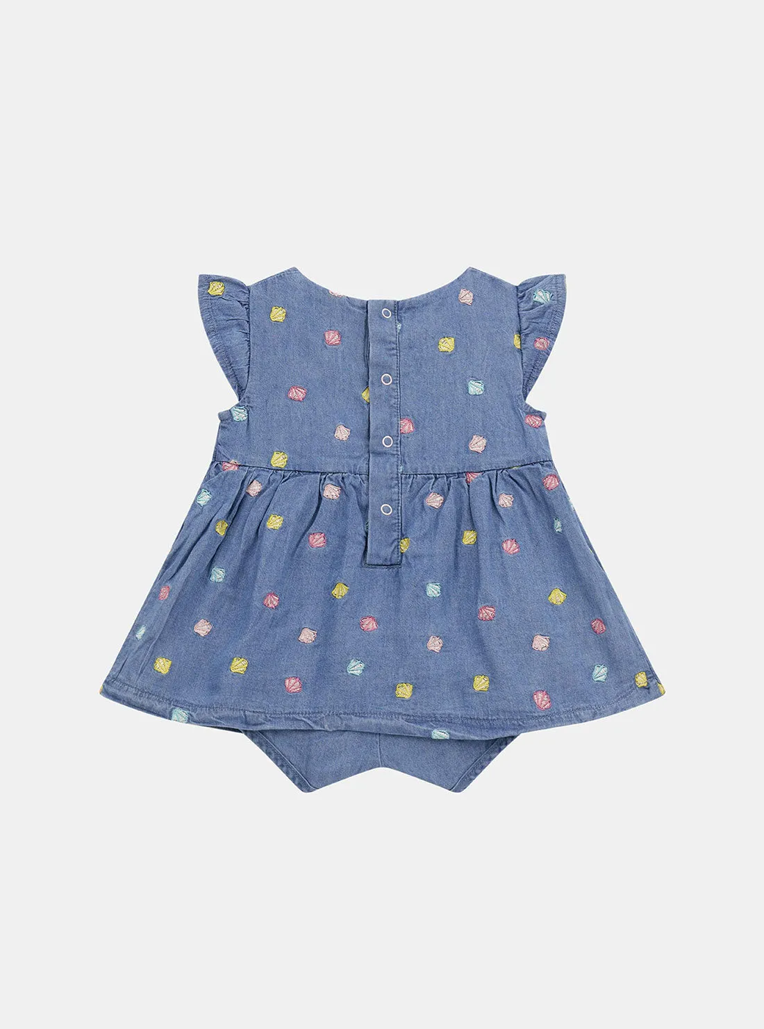 Denim Blue Chambray Bodysuit Dress (0-12M) Guess