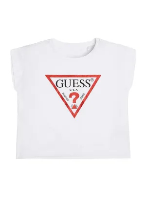 Eco White Logo Cropped T-Shirt (7-16) Guess