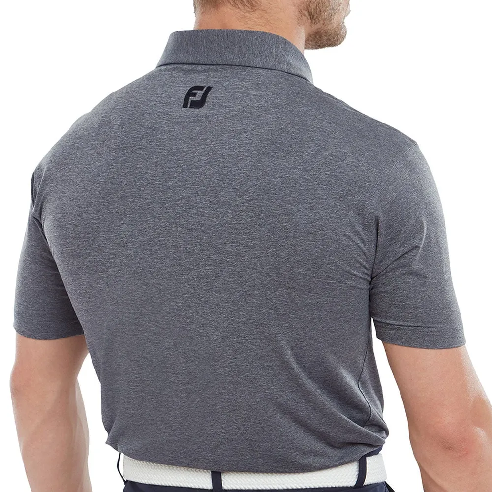 FootJoy Heather Self Collar Polo Shirt - Navy