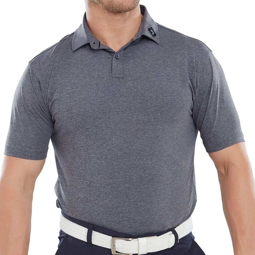 FootJoy Heather Self Collar Polo Shirt - Navy