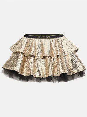 Gold Sequins Midi Skirt (2-7) Guess