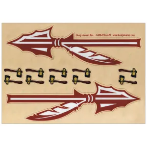Healy Spear Football Helmet Decals with Tomahawks