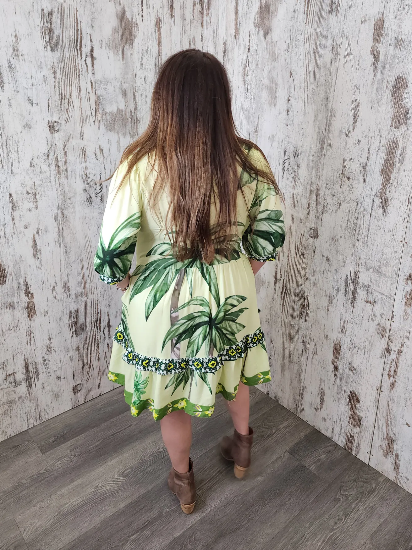 Joop & Gypsy Kelly Mini Dress V Neck Pockets - Palm Coast
