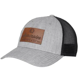 League Seminole Logo/Seminoles Patch Adjustable Snapback - HeatherGrey/Black