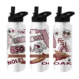 Logo Brands Florida State Native All Over Design 34oz Flip Top Stainless Steel Water Bottle