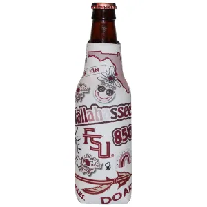 Logo Brands Florida State Native All Over Design Bottle Cooler - White