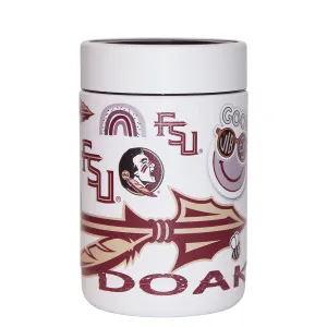 Logo Brands Florida State Native All Over Design Powder Coated Cooler - White