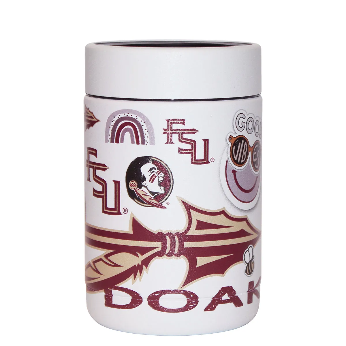 Logo Brands Florida State Native All Over Design Powder Coated Cooler - White