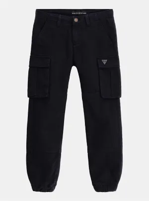 Navy Gabardine Cargo Pants (7-16) Guess