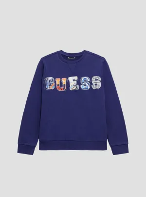 Navy Long Sleeve Active Top (7-16) Guess