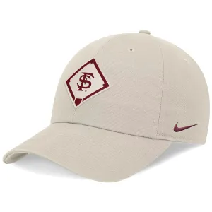 Nike Interlocking FS Baseball Diamond Design Adjustable Unstructured Club Cap - Natural