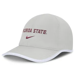 Nike Men's Florida State Dri-fit Adjustable Featherlight Practice Hat - Grey/Garnet