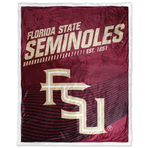 Northwest Florida State Seminoles/Stacked FSU Design 50 x 60 Mink Sherpa Throw - Garnet