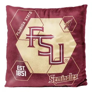 Northwest Stacked FSU Design Double Sided 16 x 16 Velvet Pillow - Garnet/Gold