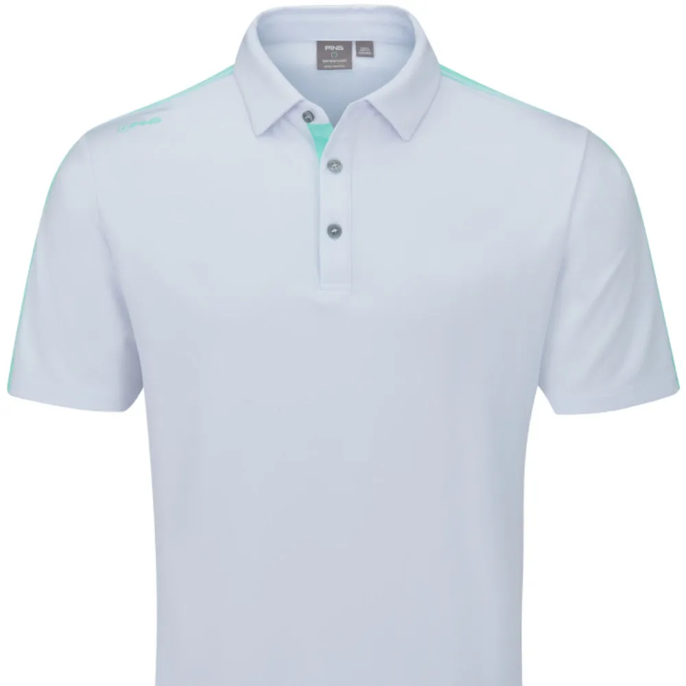 Ping Inver Polo Shirt - White/Aruba Blue Multi