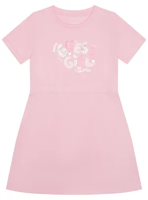 Pink Baby Terry Short Sleeve Dress (2-7) Guess