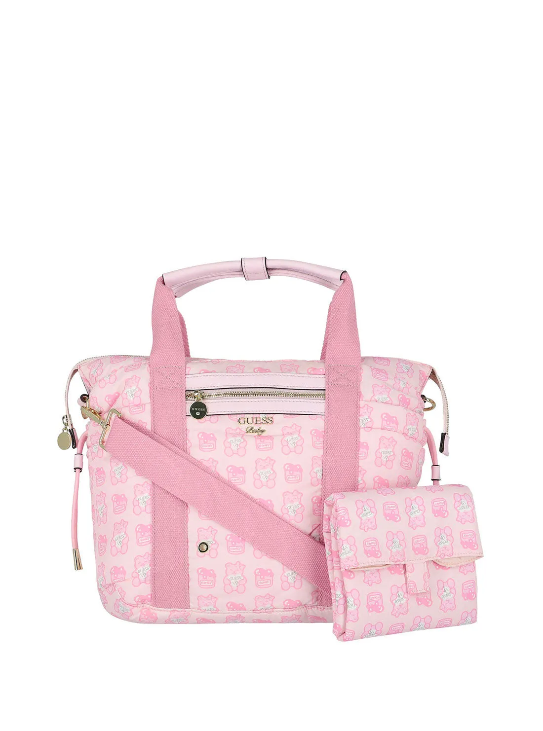 Pink Bear 3-Pack Mommy Baby Bag and Mat Set Guess