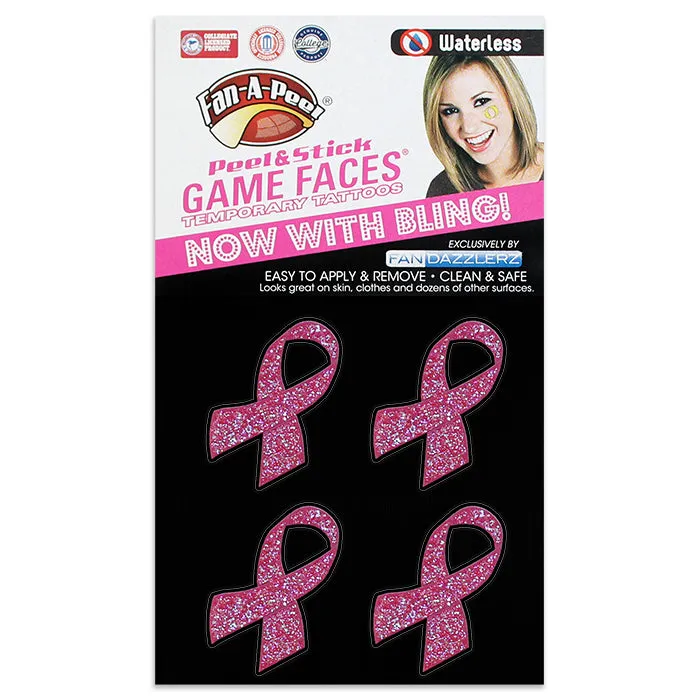 Pink Ribbon Face Tattoos