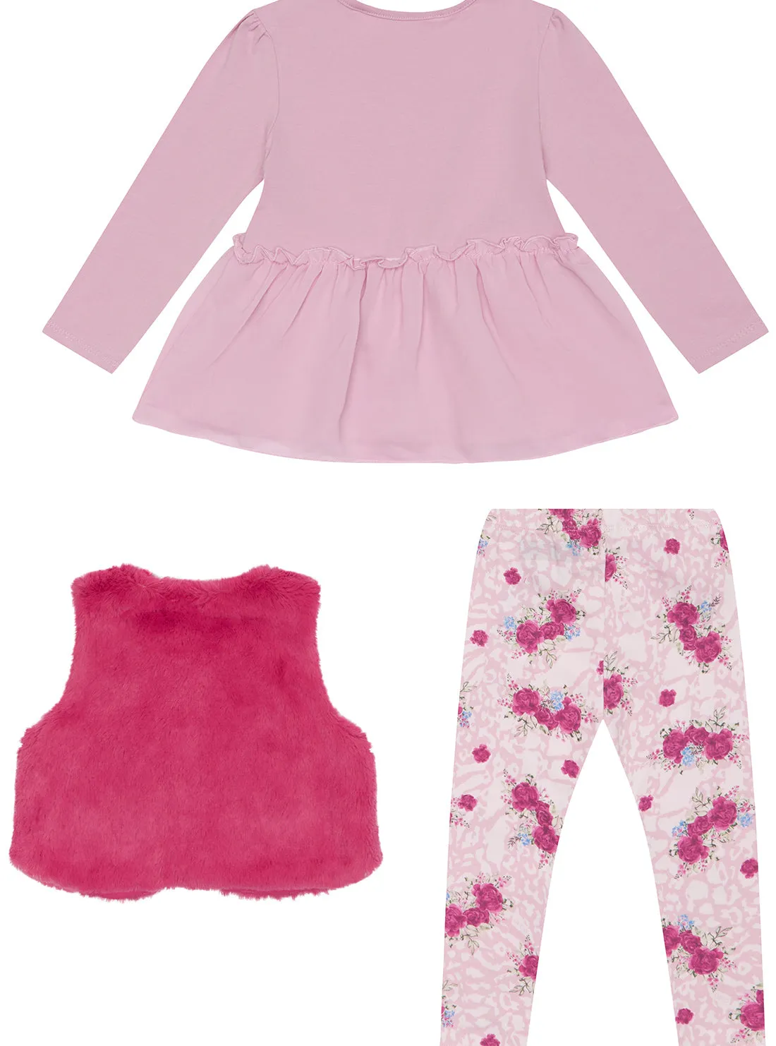 Pink Top Leggings Vest 3 Piece Set (0-24M) Guess