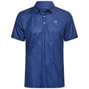 Puma Pure 2.0 Argyle Polo Shirt - Blue Crystal/White Glow