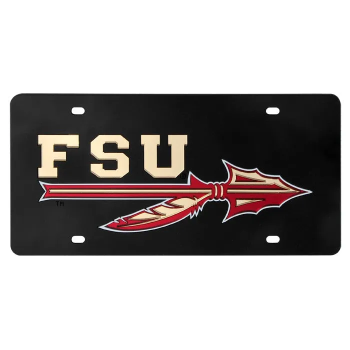 Rico FSU Spear Acrylic License Plate - Black
