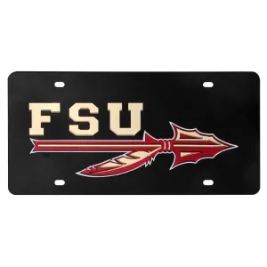 Rico FSU Spear Acrylic License Plate - Black