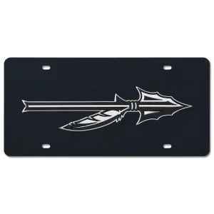 Rico Silver Spear Mirrored License Plate - Black