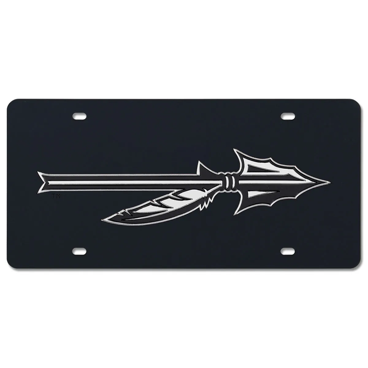Rico Silver Spear Mirrored License Plate - Black