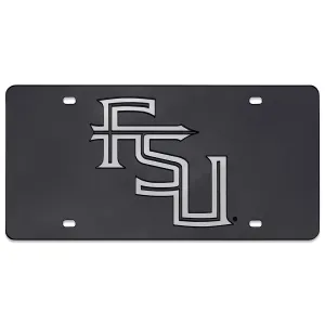 Rico Stacked FSU Mirrored Acrylic License Plate - Silver/Black