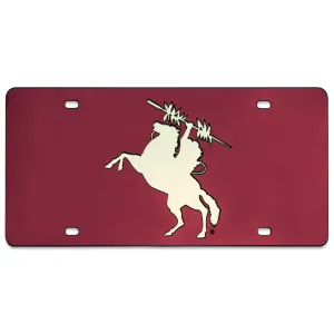 Rico Unconquered Silhouette Mirrored Acrylic License Plate - Garnet