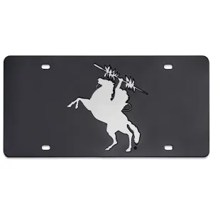 Rico Unconquered Silhouette Mirrored Acrylic License Plate - Silver/Black