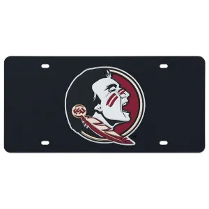 Seminole Logo Mirrored License Plate - Black
