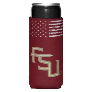 Sewing Concepts Stacked FSU Flag Design Slim Can Cooler - Garnet
