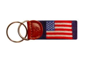 Smathers and Branson American Flag Needlepoint Key Fob
