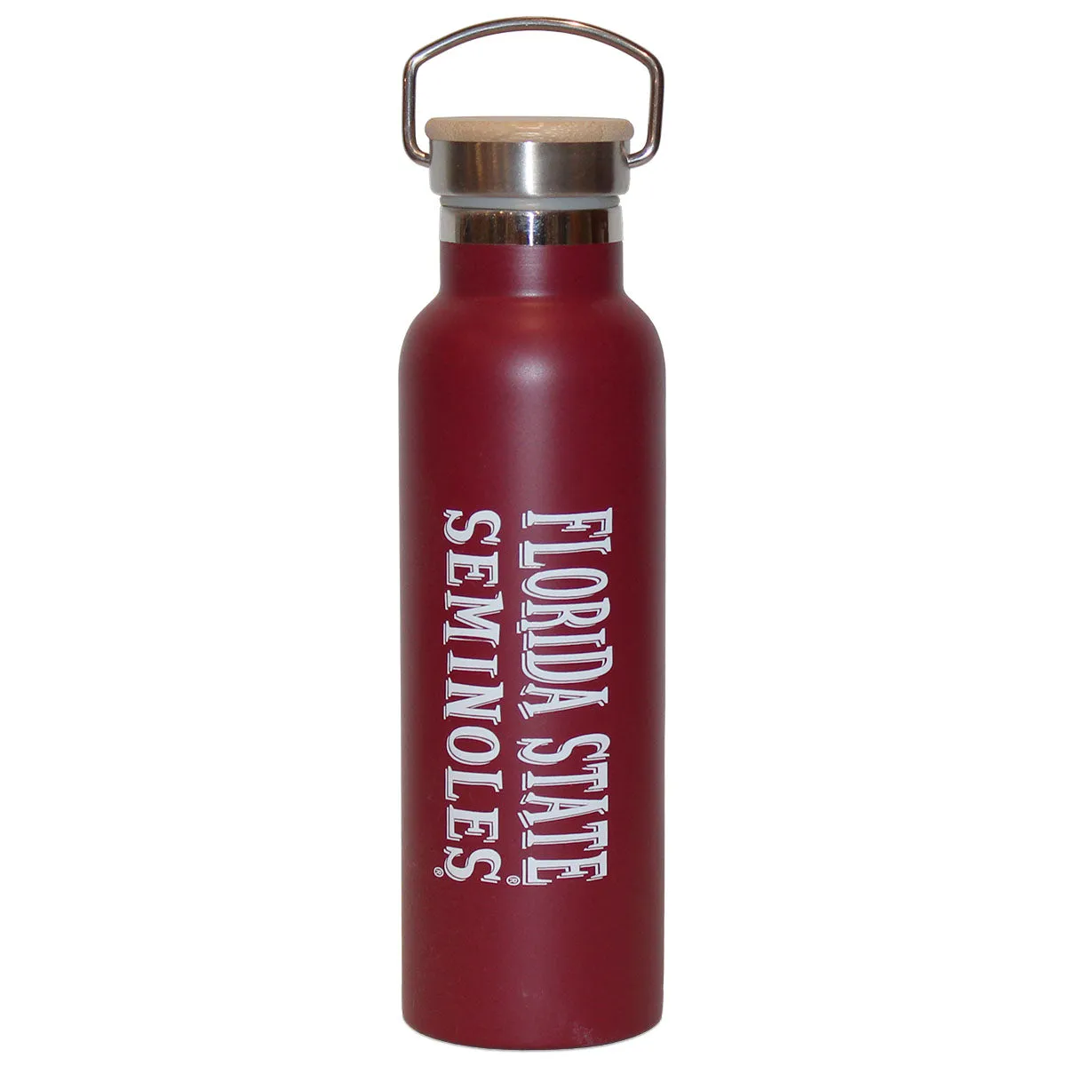 Spirit Products Florida State Seminoles 21oz Stainless Steel Bamboo Lid Sport Bottle - Garnet