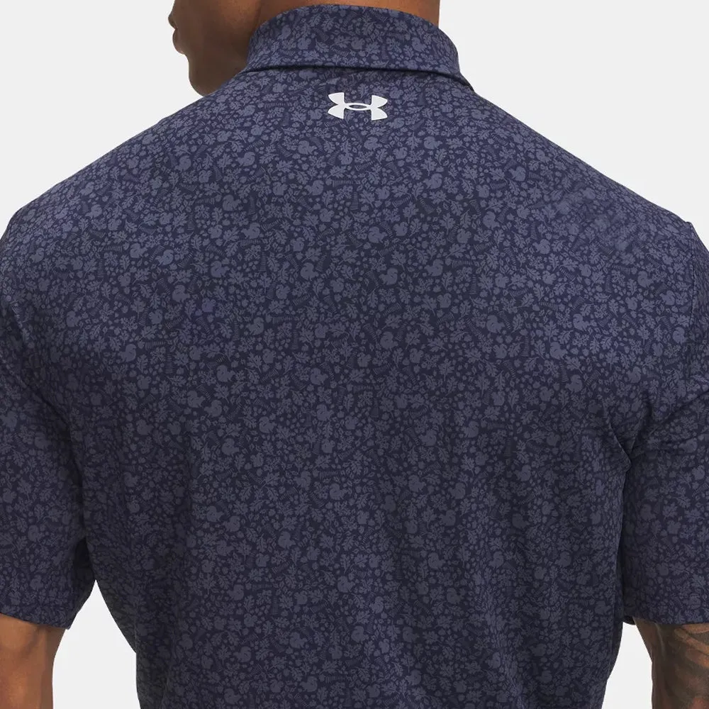 Under Armour Playoff 3.0 Printed Polo Shirt - Midnight Navy/Downpour Grey/Halo Gray