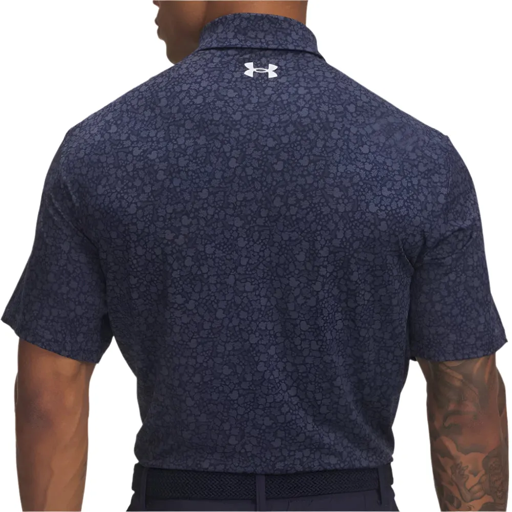 Under Armour Playoff 3.0 Printed Polo Shirt - Midnight Navy/Downpour Grey/Halo Gray