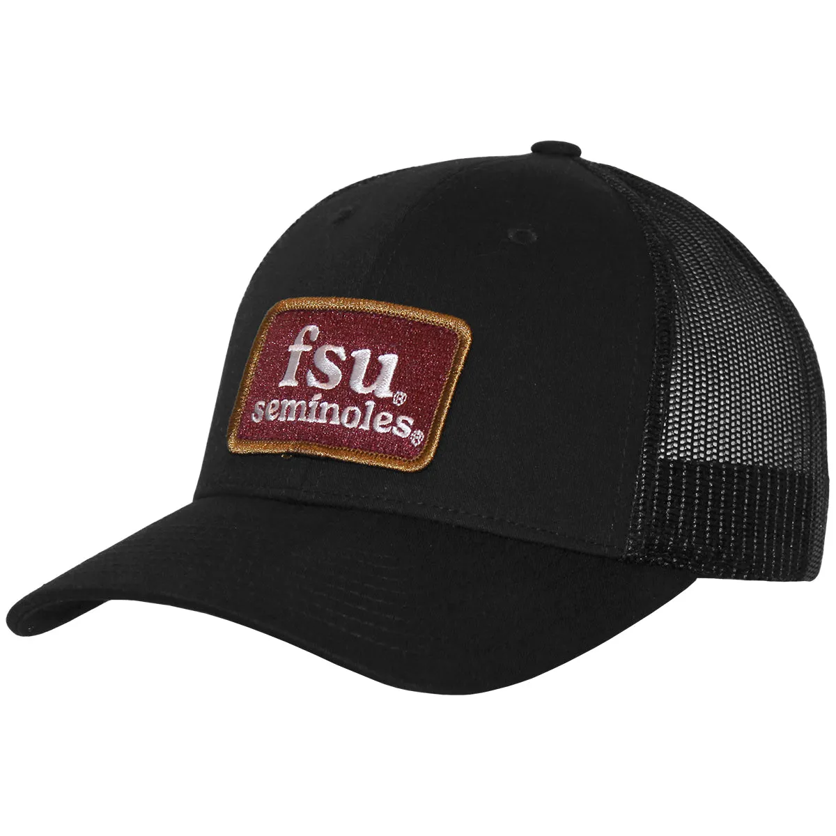 Uscape Richardson FSU Seminoles Patch Adjustable Trucker Cap - Black