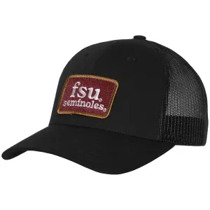 Uscape Richardson FSU Seminoles Patch Adjustable Trucker Cap - Black