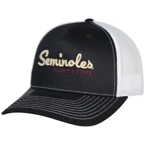 Uscape Seminoles/Florida State Gold Design Adjustable 5-Panel Richardson Trucker Cap - Black/White