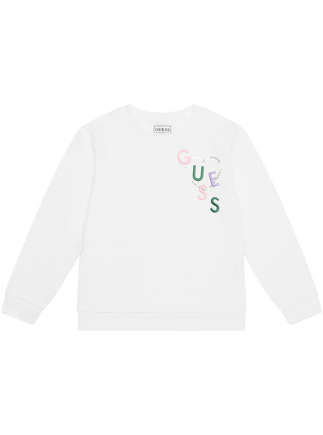 White Long Sleeve Active Jumper (2-7) Guess