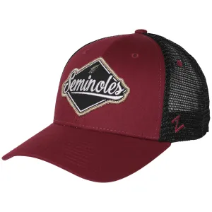 Zephyr Arrowhead/Seminoles Patch Adjustable Trucker Cap - Garnet/Black