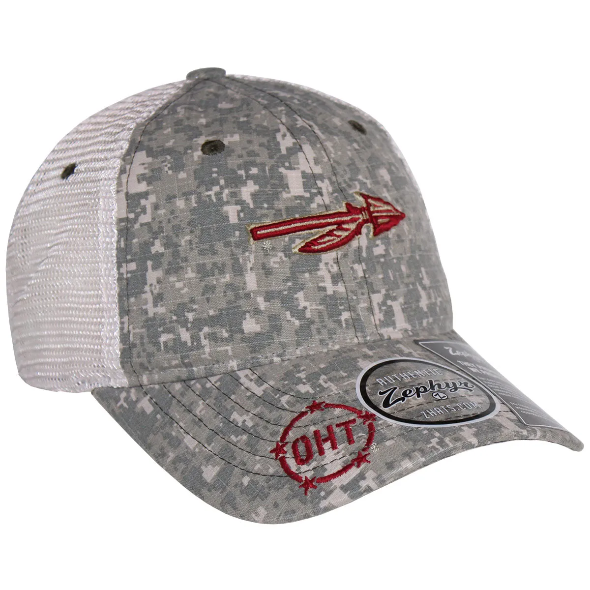 Zephyr Spear Logo OHT Digital Camo Adjustable Trucker Cap - Green Camo