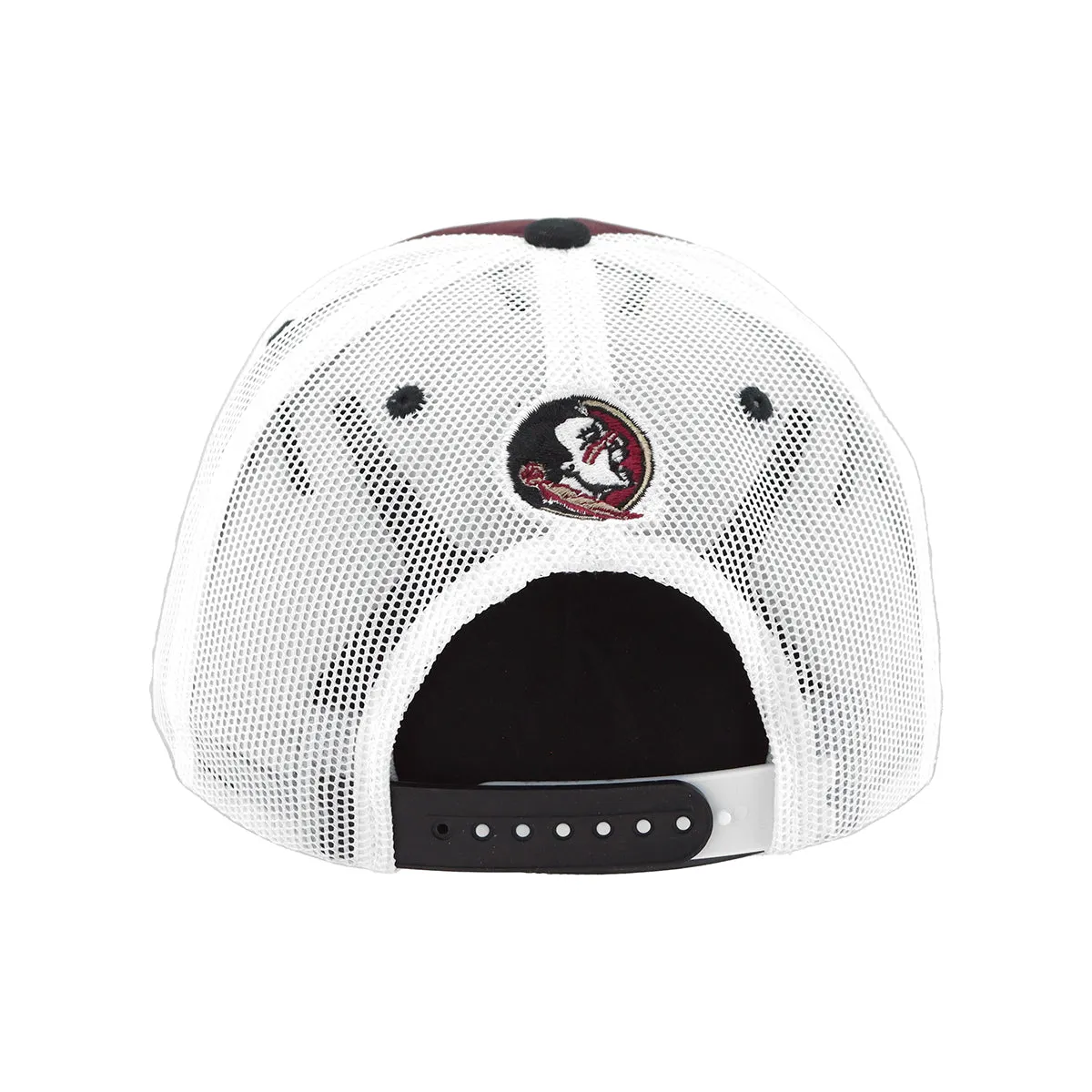 Zephyr Unconquered Silhouette/Florida State Seminoles Adjustable Foam Trucker Cap - Black/White