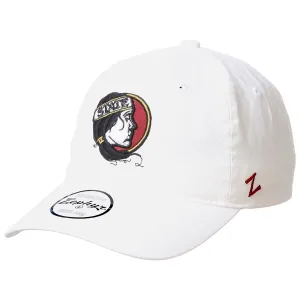Zephyr Women's College Vault Lady Seminole Adjustable Relaxed Twill Hat - White